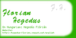 florian hegedus business card